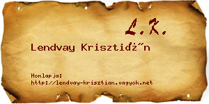 Lendvay Krisztián névjegykártya